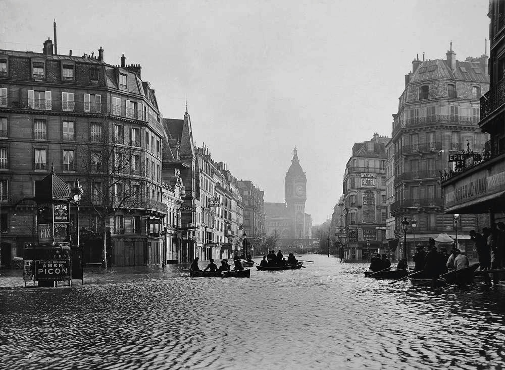 Inondation à Paris en 1910 dans le quartier de la Gare de Lyon (Anonyme)