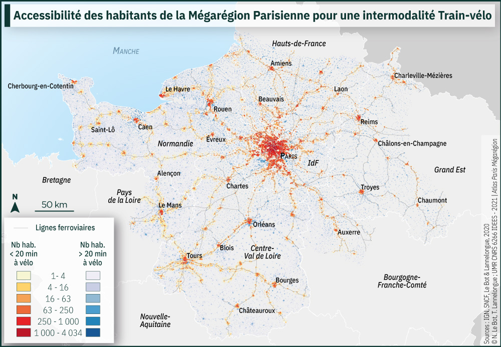 Accessibilité des habitants de la Mégarégion parisienne pour une intermodalité Vélo - Train