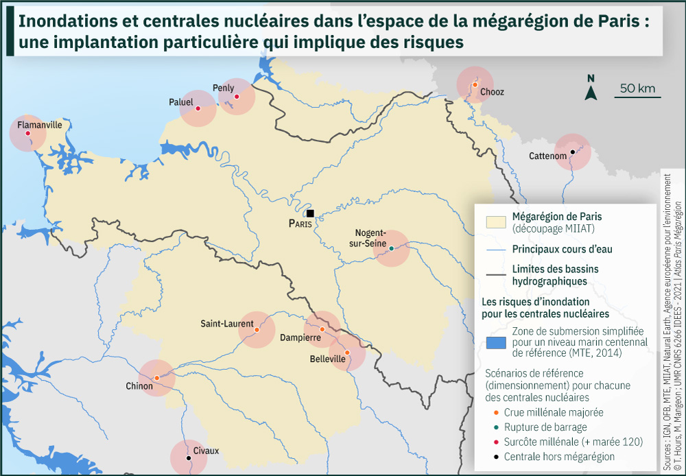 Inondations et centrales nucléaires sur le territoire de la mégarégion de Paris