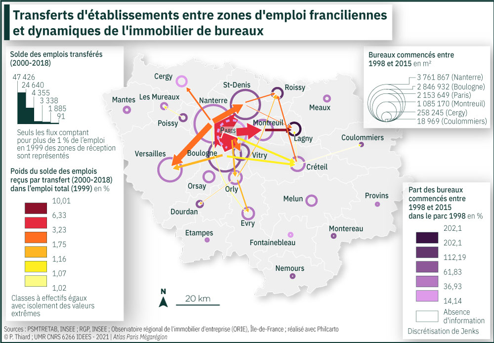 Transferts d'établissements entre zones d'emploi franciliennes et dynamiques de l'immobilier de bureaux